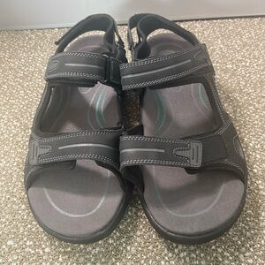 Orthofeet Men Black Gemini 556Sandals.Pre-Owned, Size 7.5 with Adjustable Strap